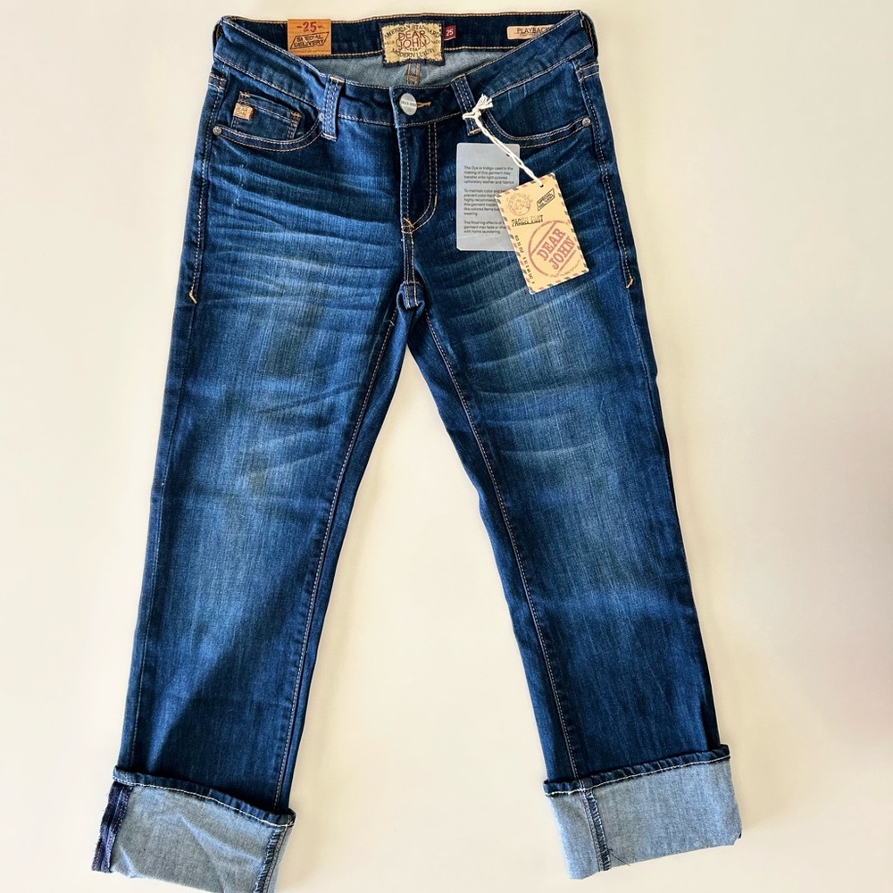 NWT - Dear John Women’s Playback Comfort Straight Ankle Cropped Jeans